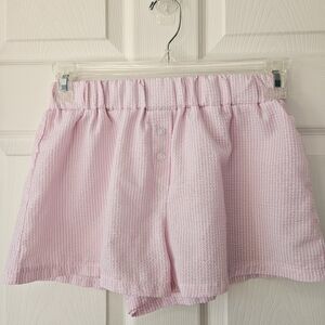 Pink Women's Seersucker Shorts
